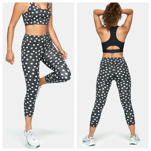 Outdoor Voices Pants - Outdoor Voices Black White Polka Dot Techsweat Flex Leggings